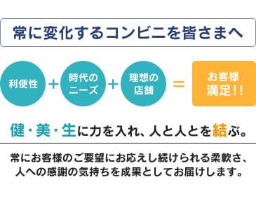 常に変化するコンビニをみなさまへ